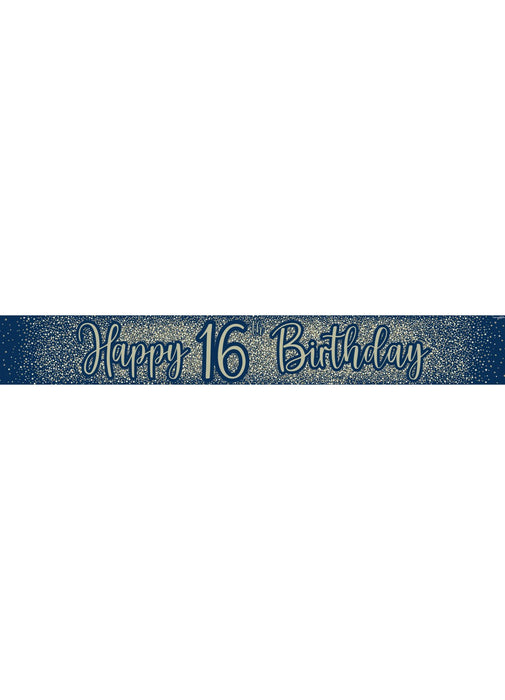 16th Birthday Navy Gold Banner