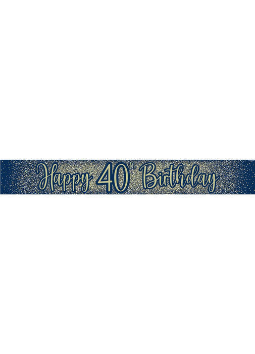 40th Birthday Navy Gold Banner