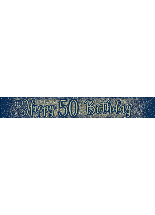 50th Birthday Navy Gold Banner