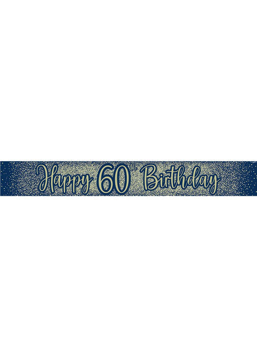 60th Birthday Navy Gold Banner