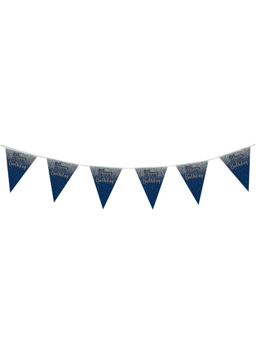 Happy Birthday Navy Gold Bunting