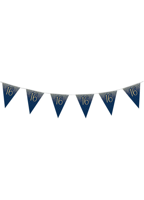 16th Birthday Navy Gold Bunting