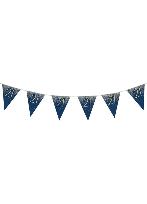 21st Birthday Navy Gold Bunting