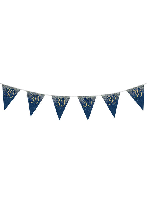 30th Birthday Navy Gold Bunting