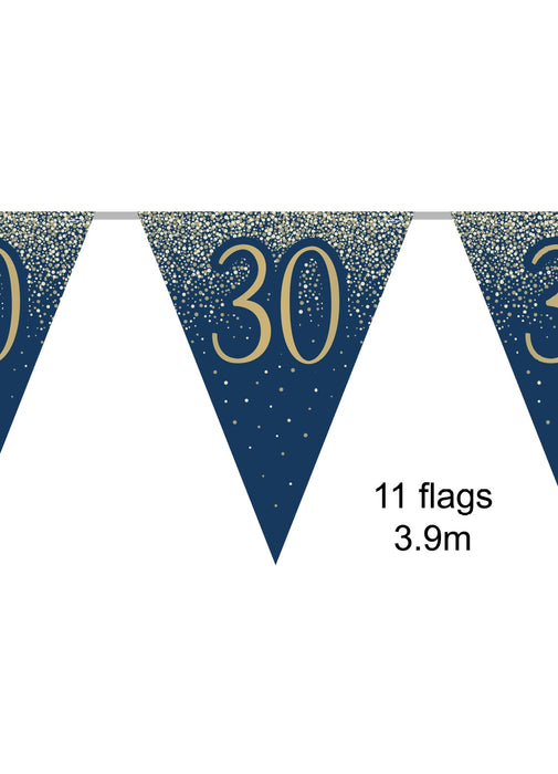 30th Birthday Navy Gold Bunting
