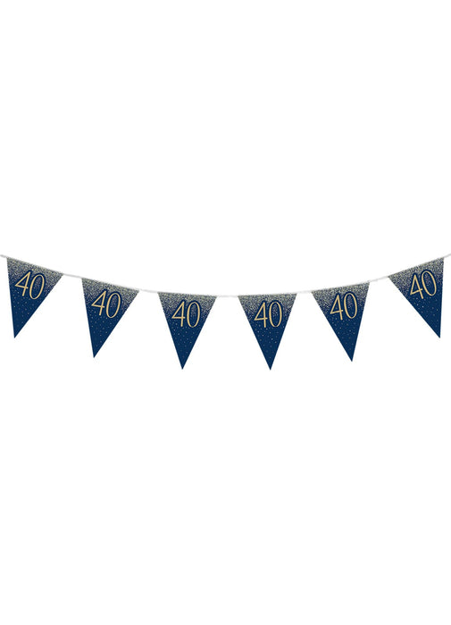 40th Birthday Navy Gold Bunting