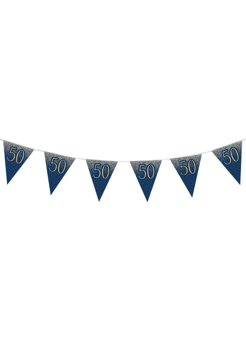 50th Birthday Navy Gold Bunting