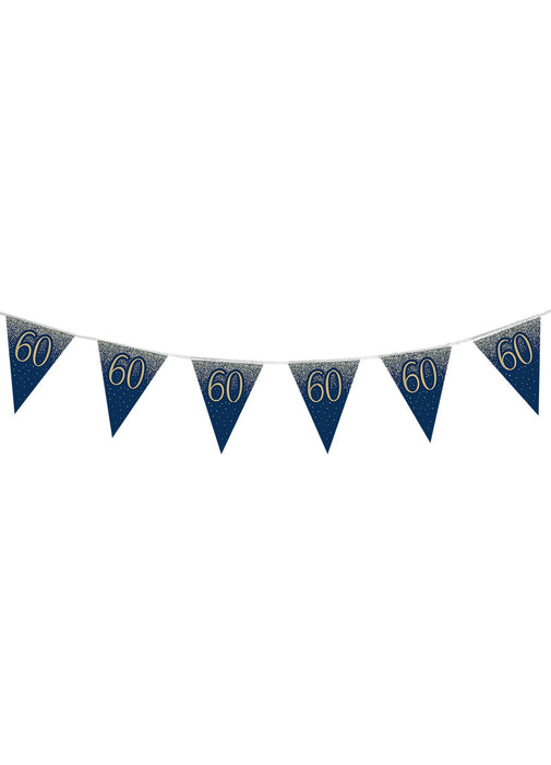 60th Birthday Navy Gold Bunting