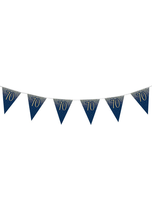 70th Birthday Navy Gold Bunting