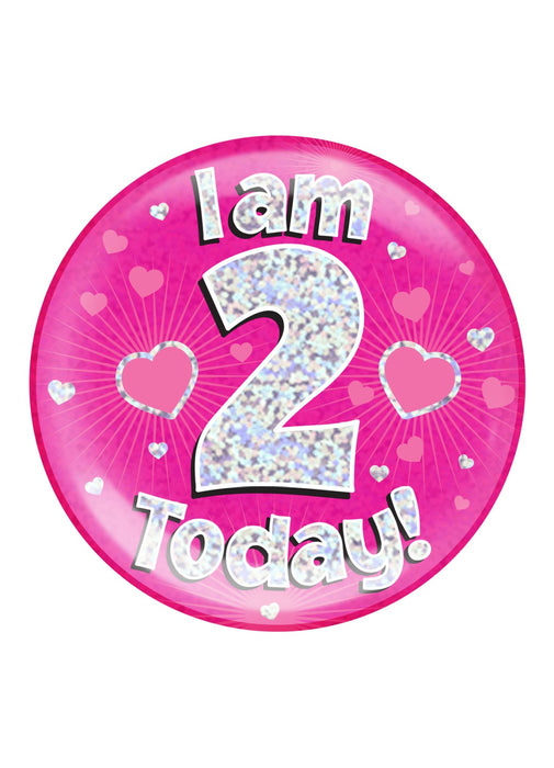 Pink 2nd Birthday Jumbo Badge