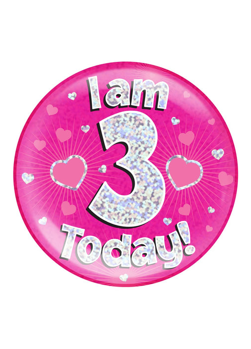 Pink 3rd Birthday Jumbo Badge