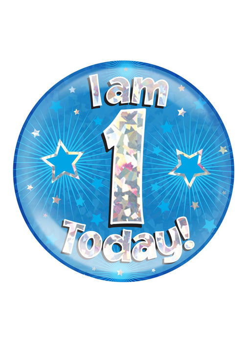 Blue 1st Birthday Jumbo Badge