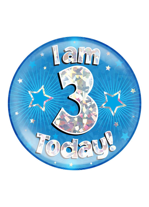 Blue 3rd Birthday Jumbo Badge
