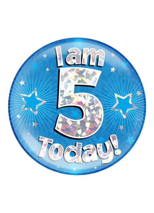 Blue 5th Birthday Jumbo Badge