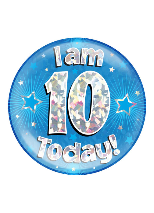 Blue 10th Birthday Jumbo Badge