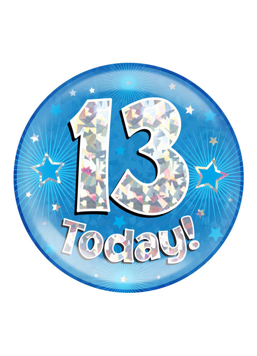 Blue 13th Birthday Jumbo Badge