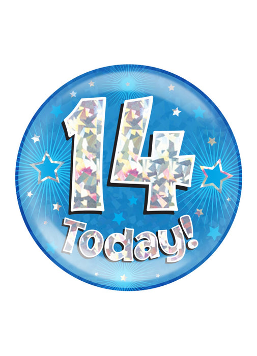 Blue 14th Birthday Jumbo Badge