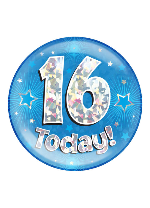 Blue 16th Birthday Jumbo Badge