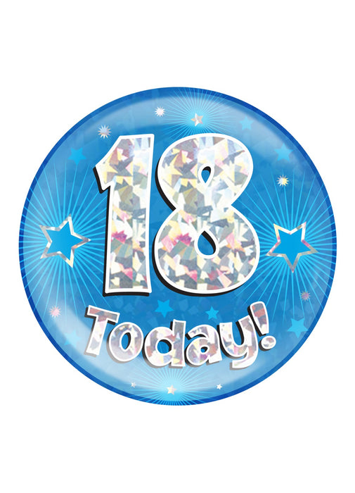 Blue 18th Birthday Jumbo Badge