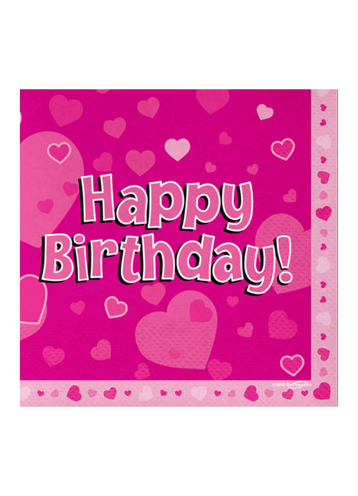 Pink Happy Birthday Napkins 16pk
