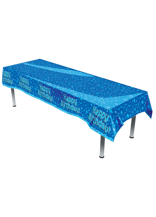 Blue Happy Birthday Table Cover