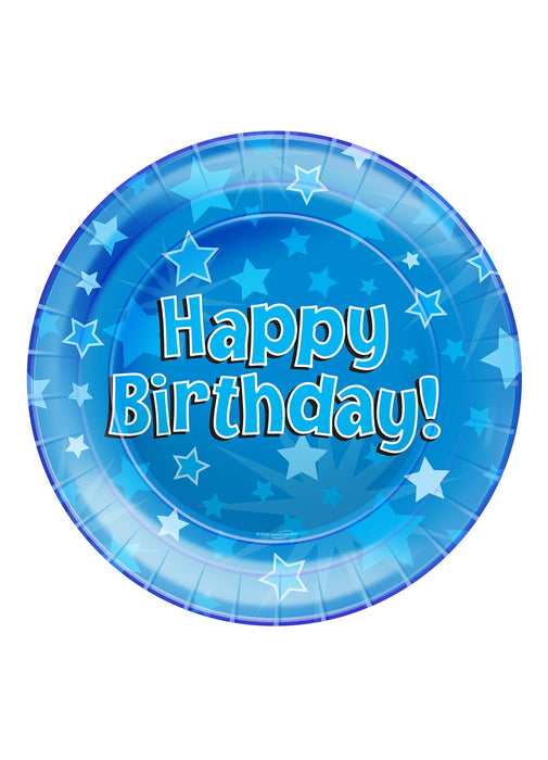 Blue Happy Birthday Plates 8pk