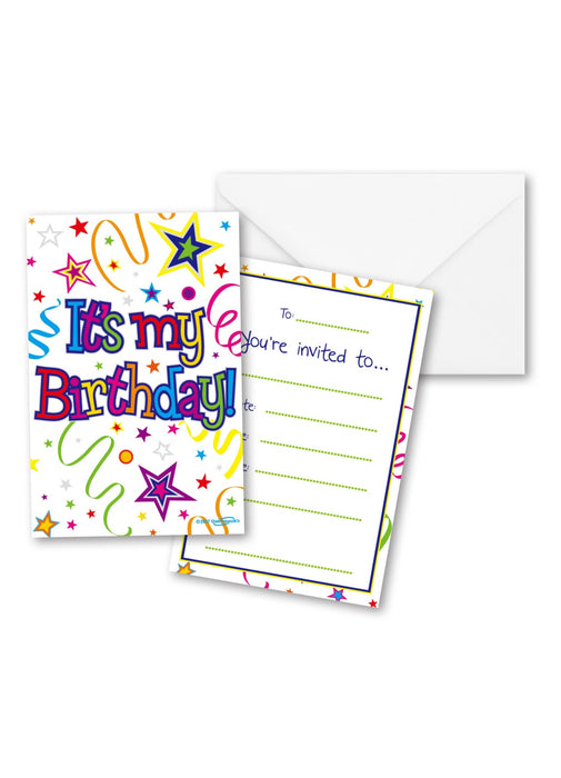 Birthday Party Invites 8pk