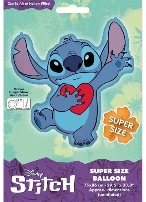 Disney Stitch Heart Large Foil Balloon