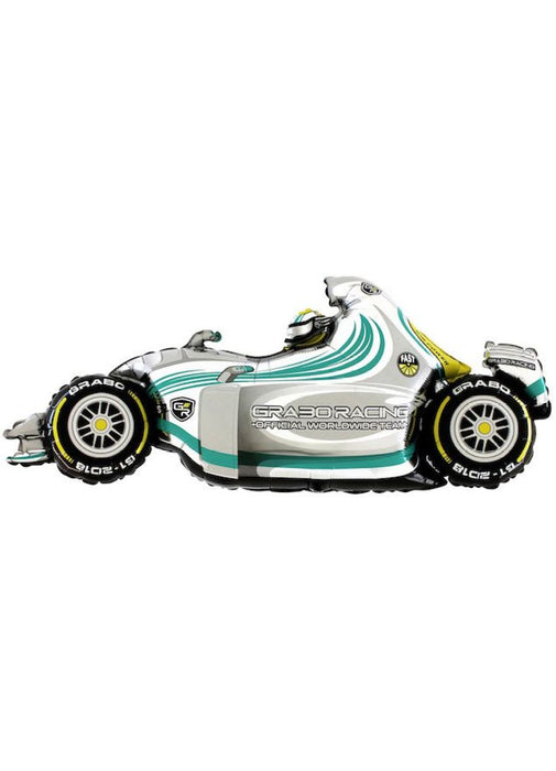 Silver Racing Car Large Balloon
