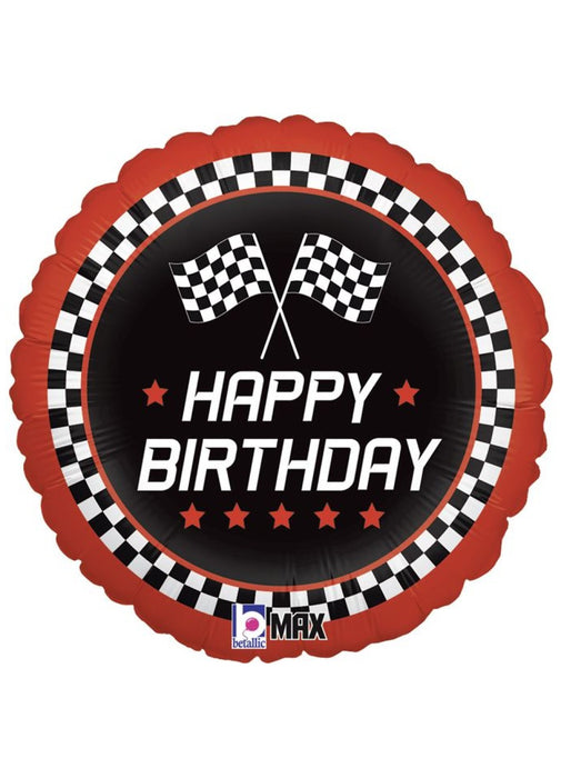 Happy Birthday Racing Foil Balloon