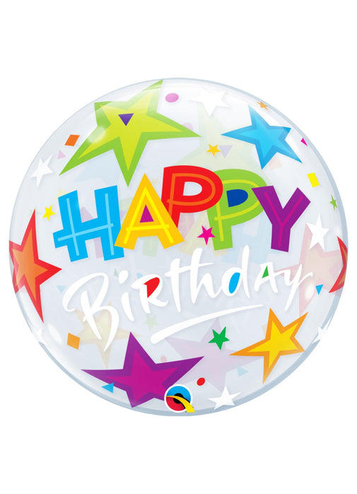 Happy Birthday Stars Bubble Balloon