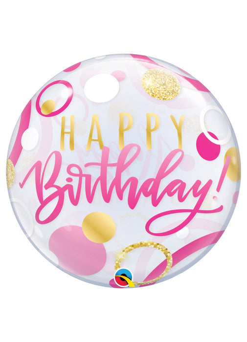 Pink Happy Birthday Bubble Balloon