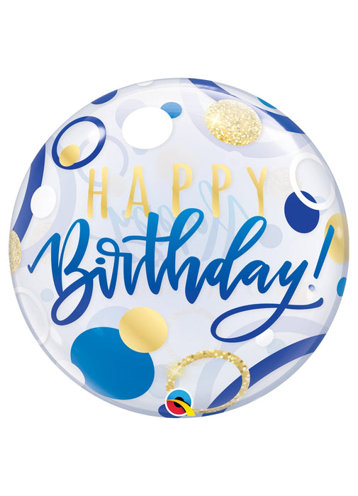 Blue Happy Birthday Bubble Balloon