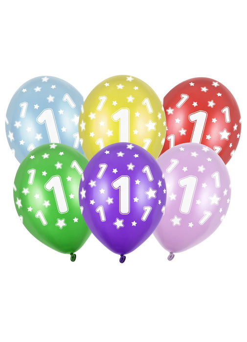 Happy 1st Birthday Latex Balloons 6pk