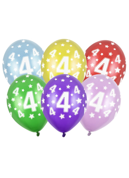Happy 4th Birthday Latex Balloons 6pk