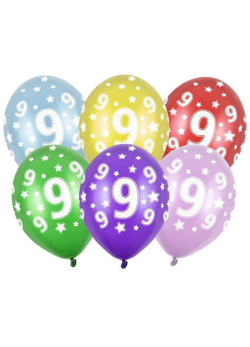 Happy 9th Birthday Latex Balloons 6pk
