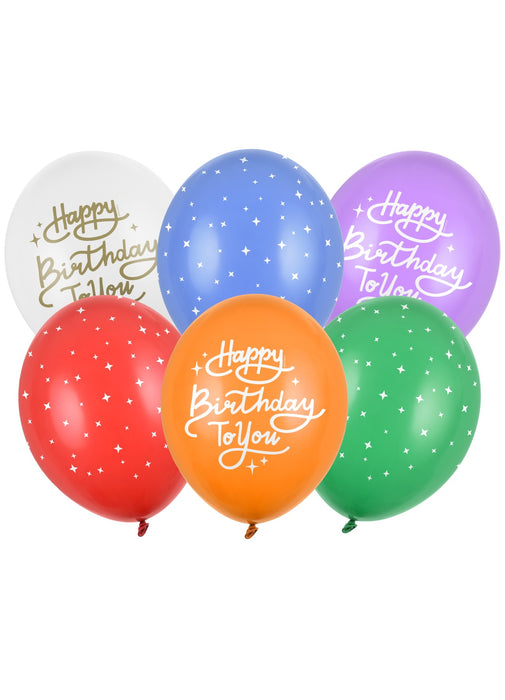 Happy Birthday To You Latex Balloons 6pk