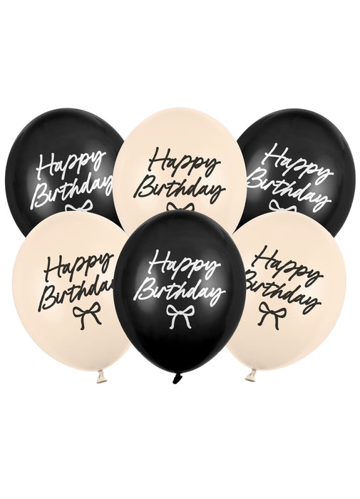 Happy Birthday Bows Latex Balloons 6pk