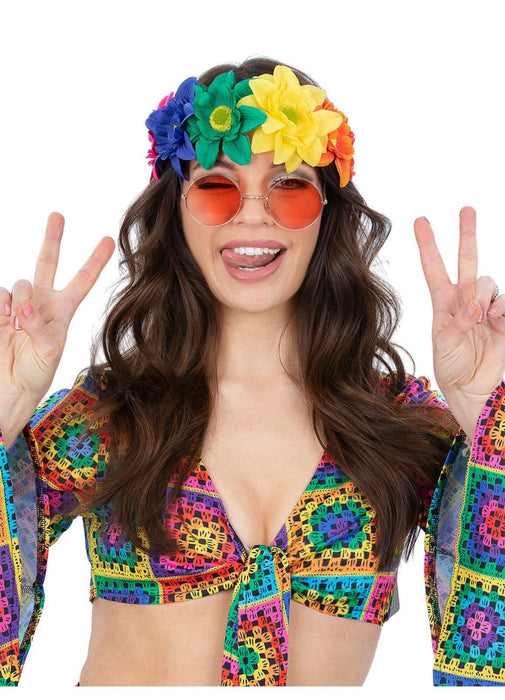 Rainbow Hippie Flower Crown