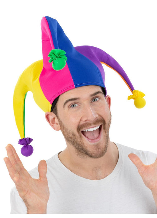 Neon Rainbow Jester Hat