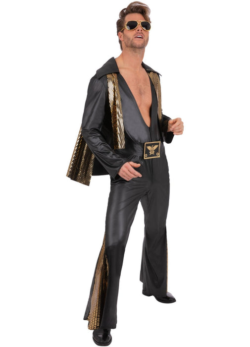 Elvis Black Jumpsuit Costume