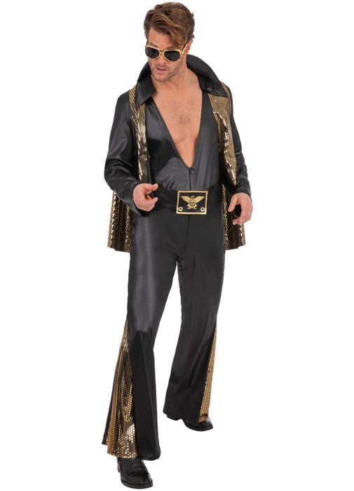 Elvis Black Jumpsuit Costume