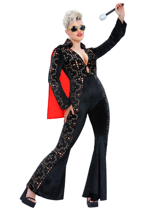 Elvis Black Rhinestone Lady Costume
