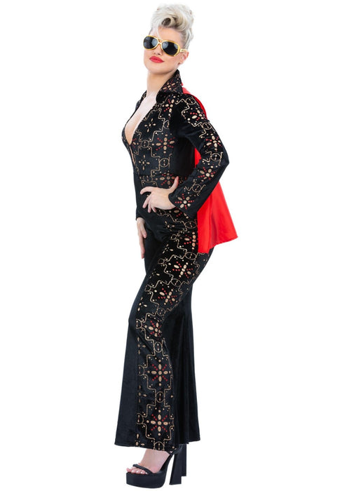 Elvis Black Rhinestone Lady Costume