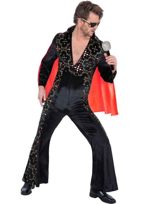 Elvis Black Rhinestone Costume