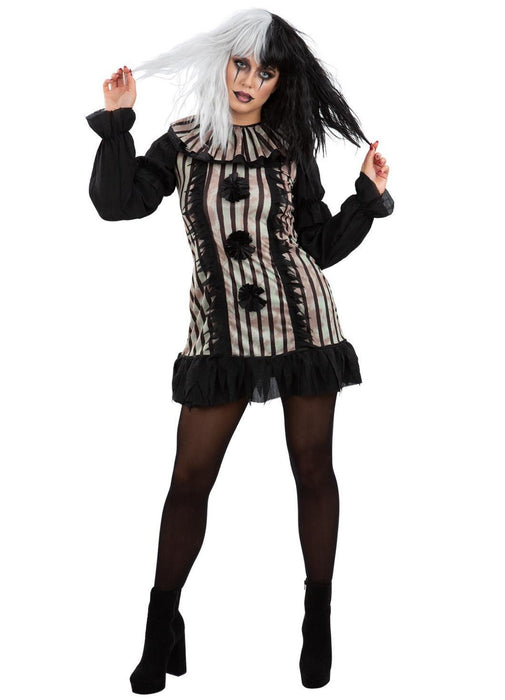 Dark Vintage Clown Lady Costume Adult