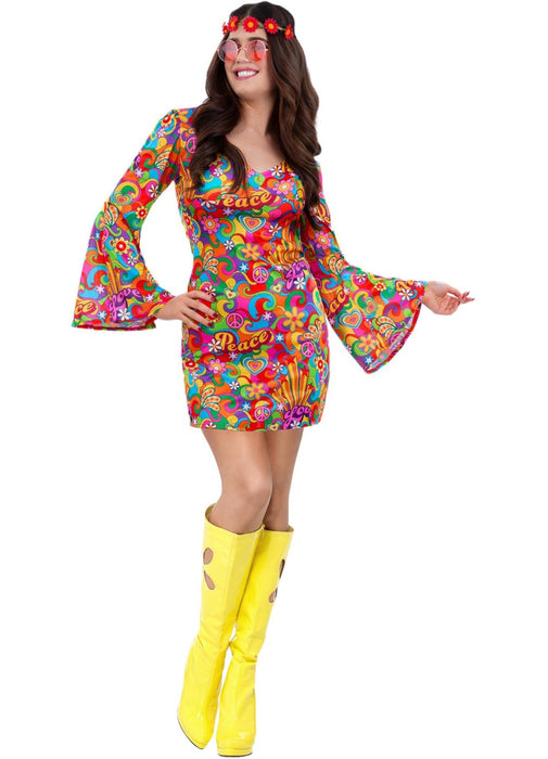 60's Rainbow Peace Hippie Adult