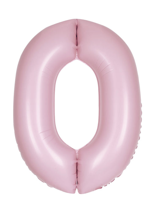 Number 0 Light Pink Foil Balloon