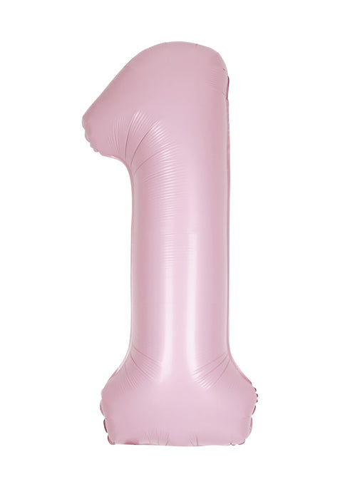 Number 1 Light Pink Foil Balloon