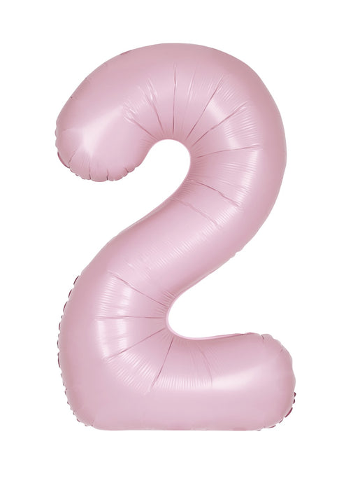 Number 2 Light Pink Foil Balloon
